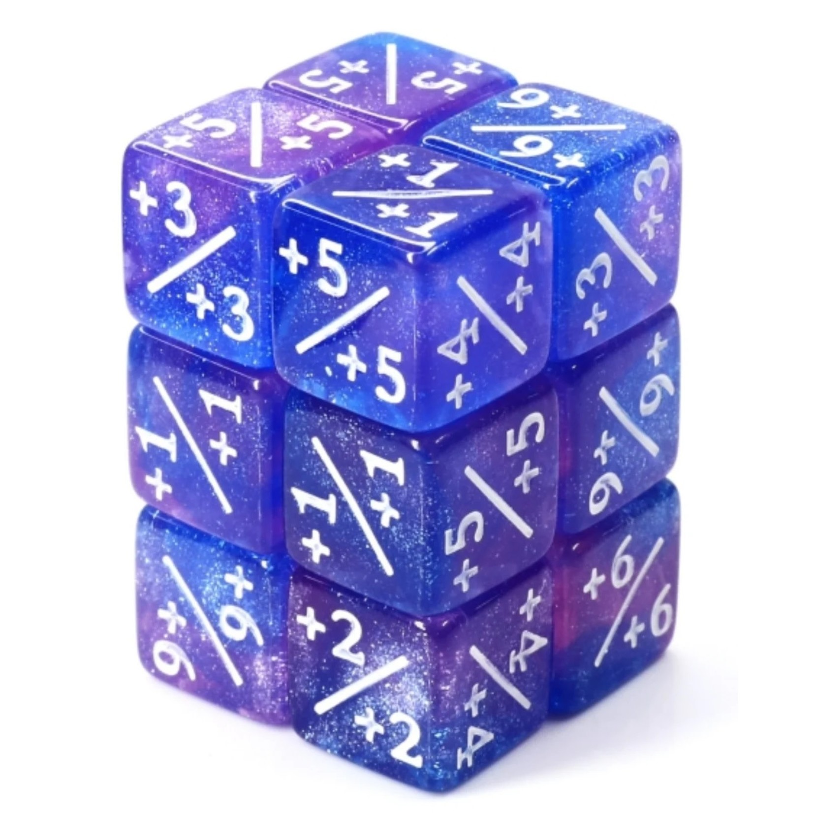 Foam Brain Games +1/+1 Blue & Purple Glitter Counters for Magic - Set of 8