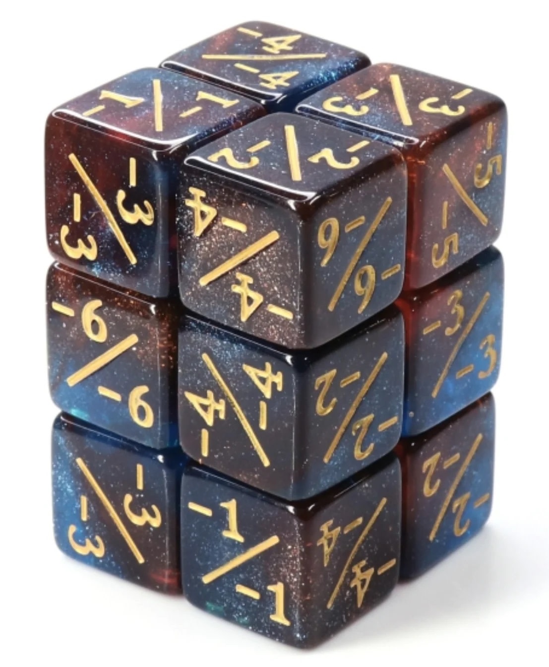 1/1 Red & Blue Glitter Counters for Magic Set of 8 Greenfield Games