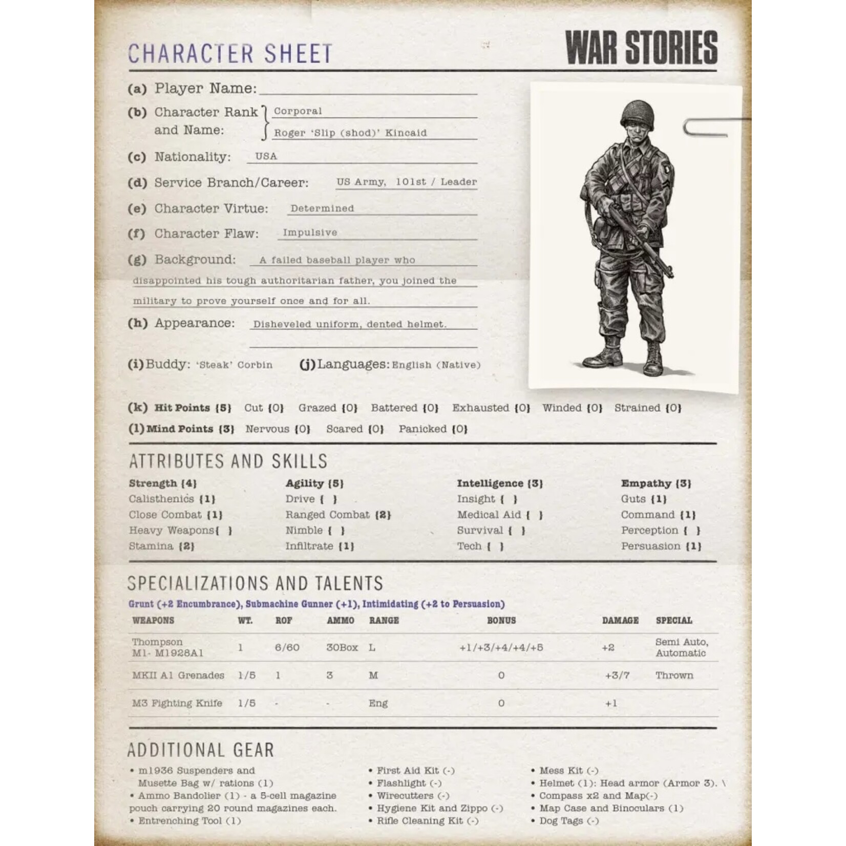 Firelock Games War Stories: A WW2 RPG