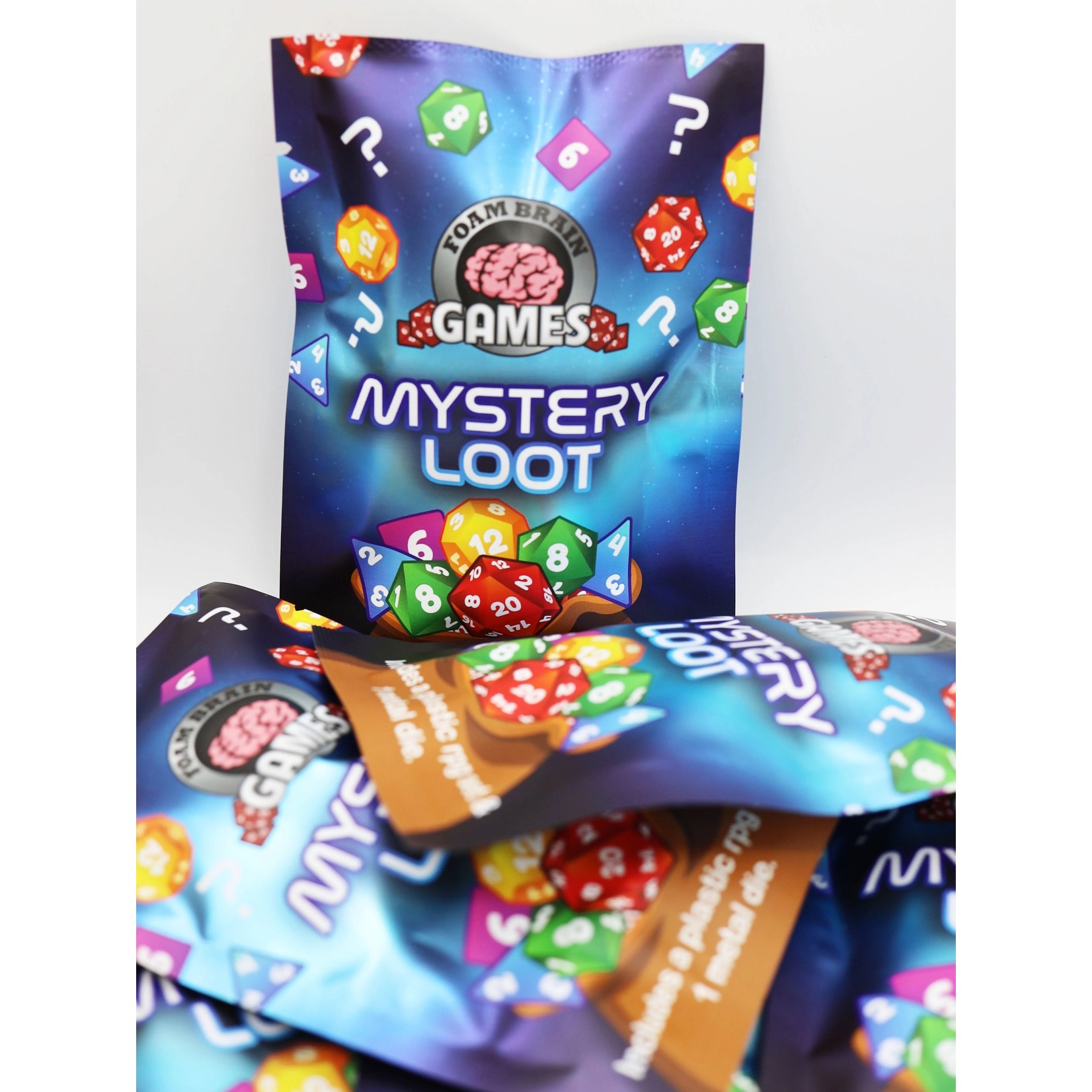 Foam Brain Games Mystery Loot: Plastic Dice Set with Bonus Metal Die