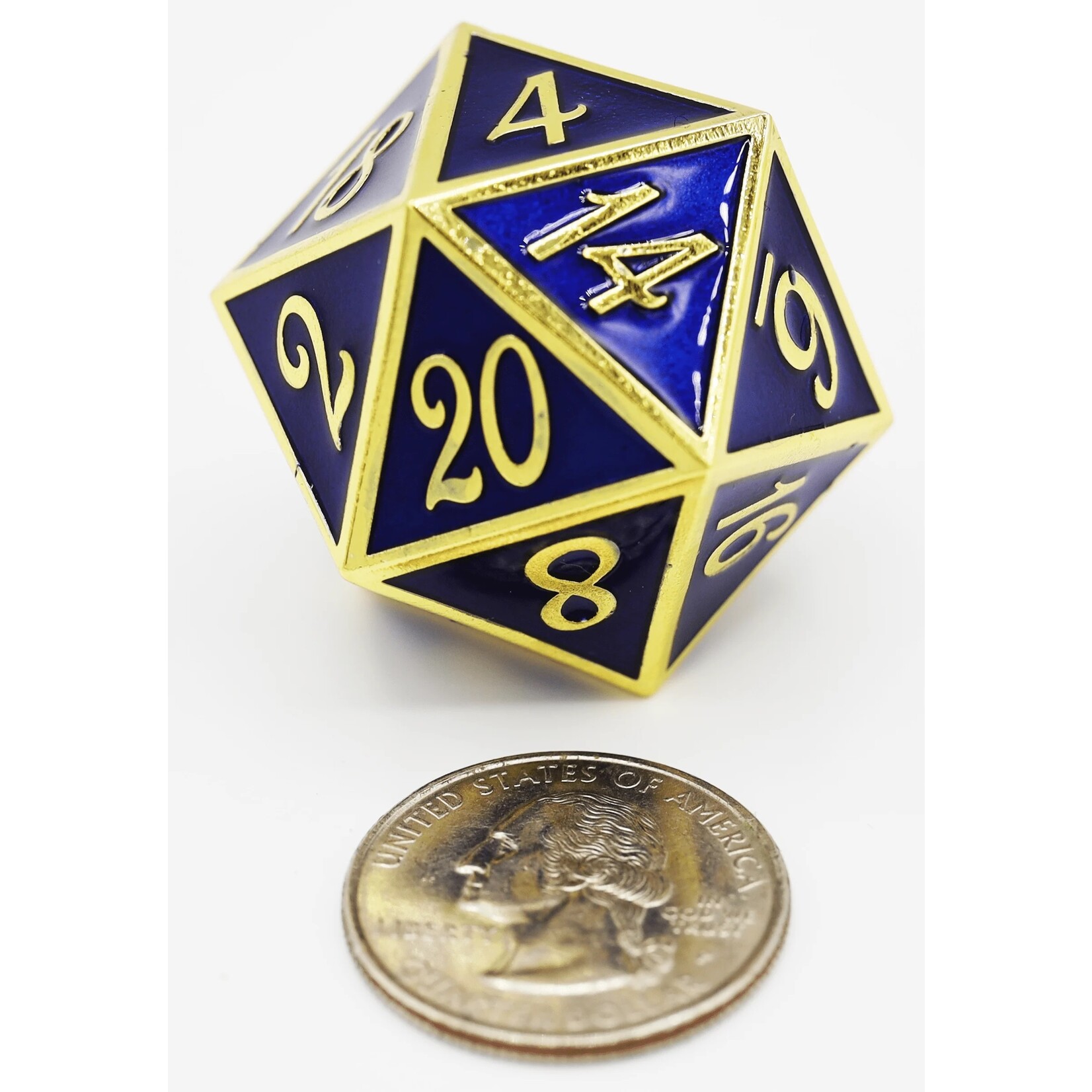 Foam Brain Games D20 Gold with Sapphire - 35mm Extra Large