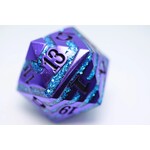 Foam Brain Games Purple with Blue Mica - 35mm Metal D20