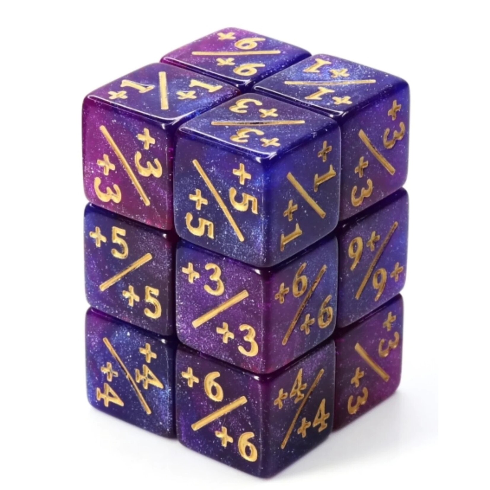 Foam Brain Games +1/+1 Dark Blue & Purple Glitter Counters for Magic - Set of 8