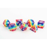 Fanroll by Metallic Dice Games 16mm Rainbow Sharp-edge Silicone Rubber 7-Set