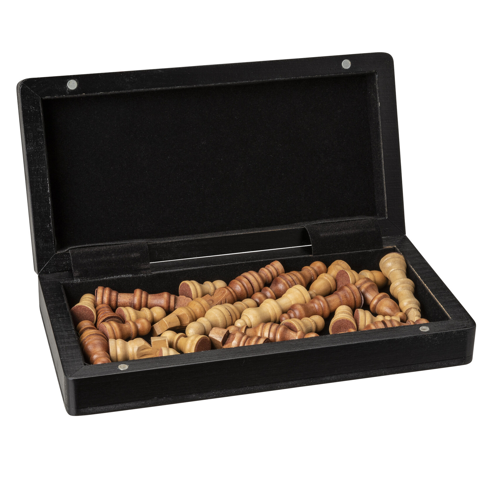 Travel 8" Wood Magnetic Chess Set Stained