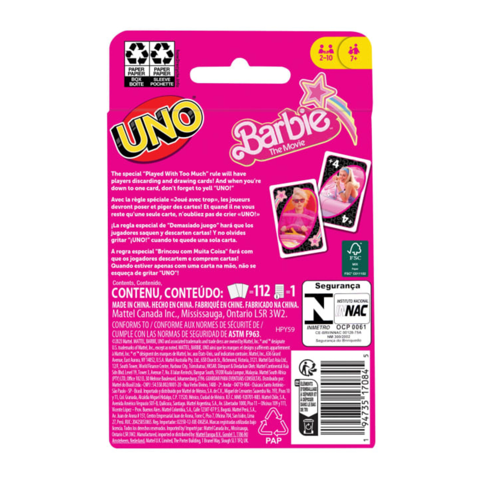 Mattel Games UNO: Barbie Movie