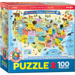 EuroGraphics Puzzles Illustrated Map of the United States 100pc