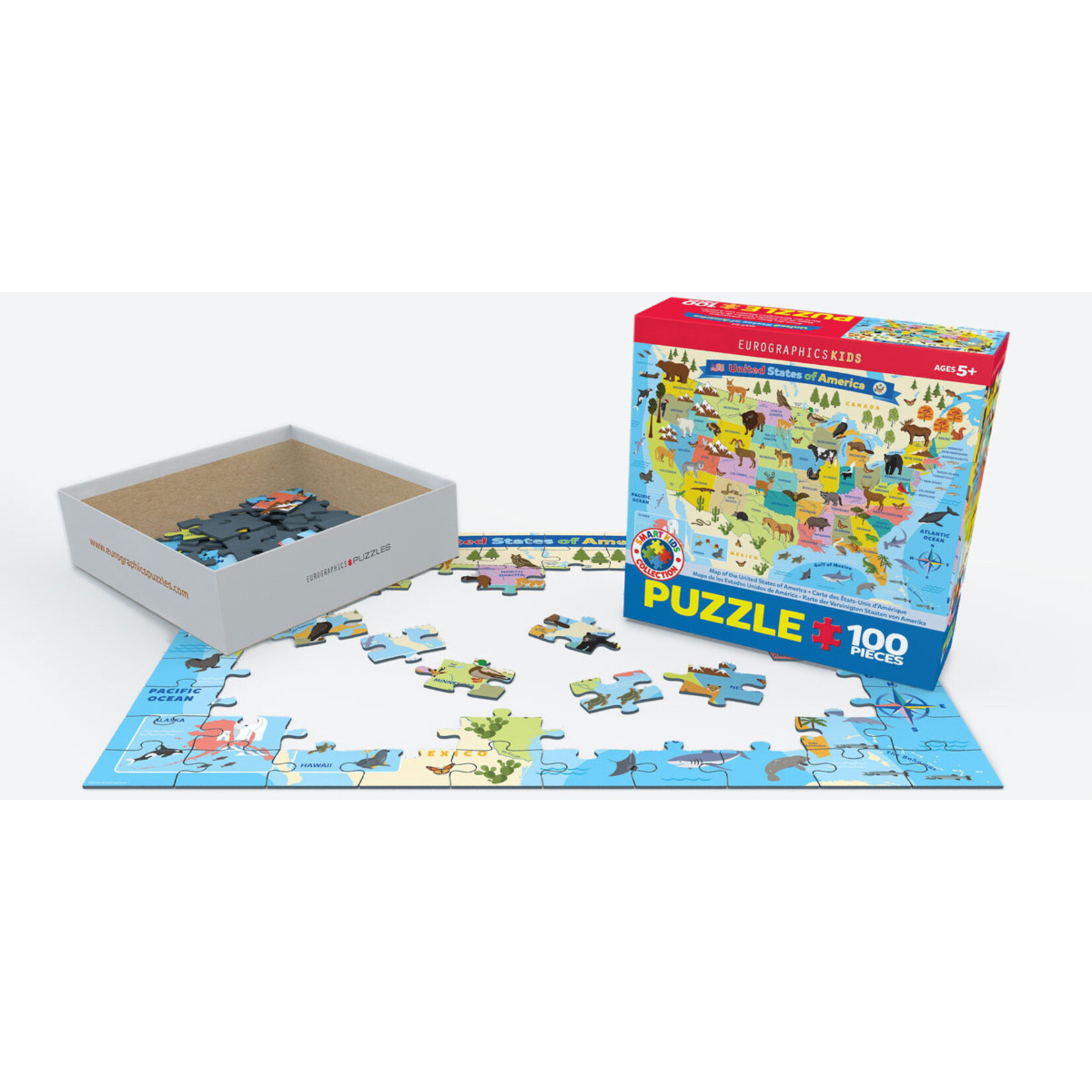 EuroGraphics Puzzles Illustrated Map of the United States 100pc