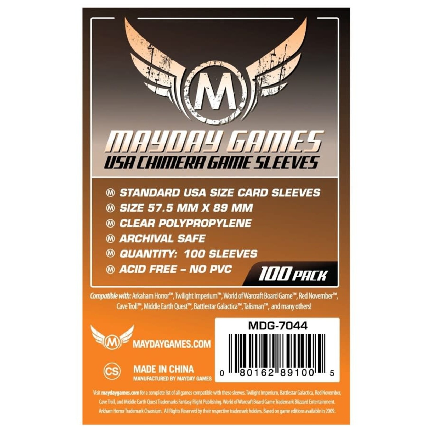 Mayday Games USA Chimera Game Sleeves OR 57.5x89mm (100)