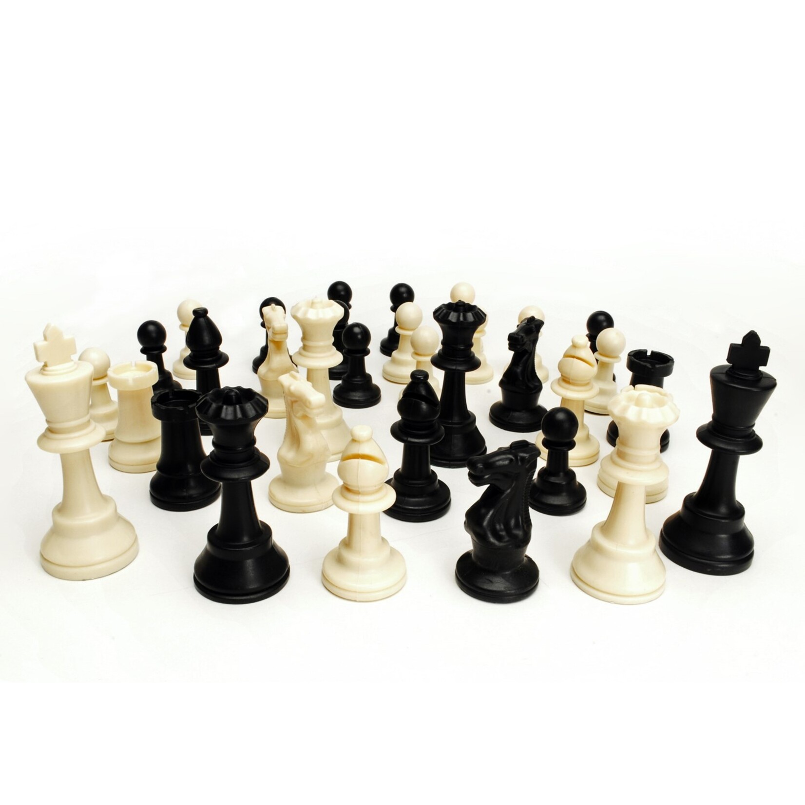 Compact Tournament Chess Set with Black Fold-up Board & Triple Weighted Pieces