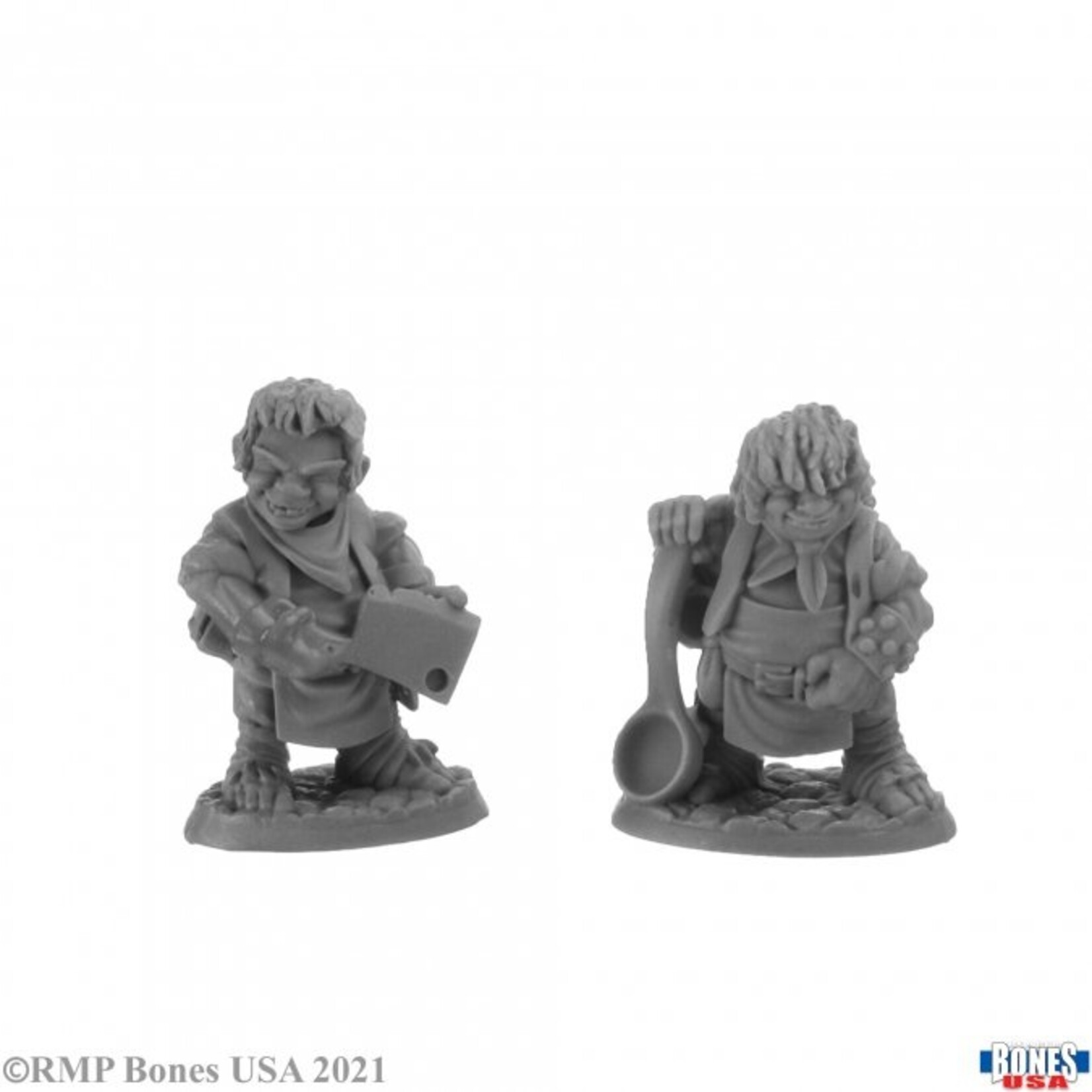 Reaper Minis 30044 Chop and Grub, Halfling Cooks: Bones Classic