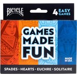 U.S. Playing Card Co. Bicycle 4-Game Pack (Hearts, Spades, Euchre & Solitaire)