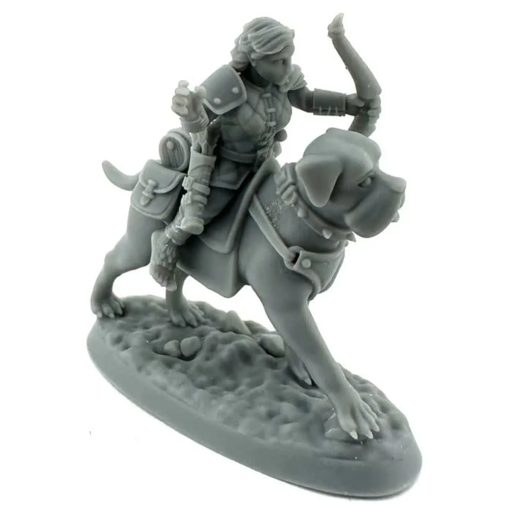 Reaper Minis 07115 Dungeon Dweller: Halfling on Dog (Female)