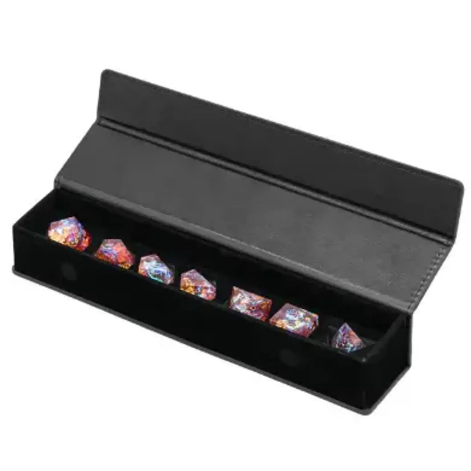 Foam Brain Games Magnetic Dice Vault - Black Leatherette