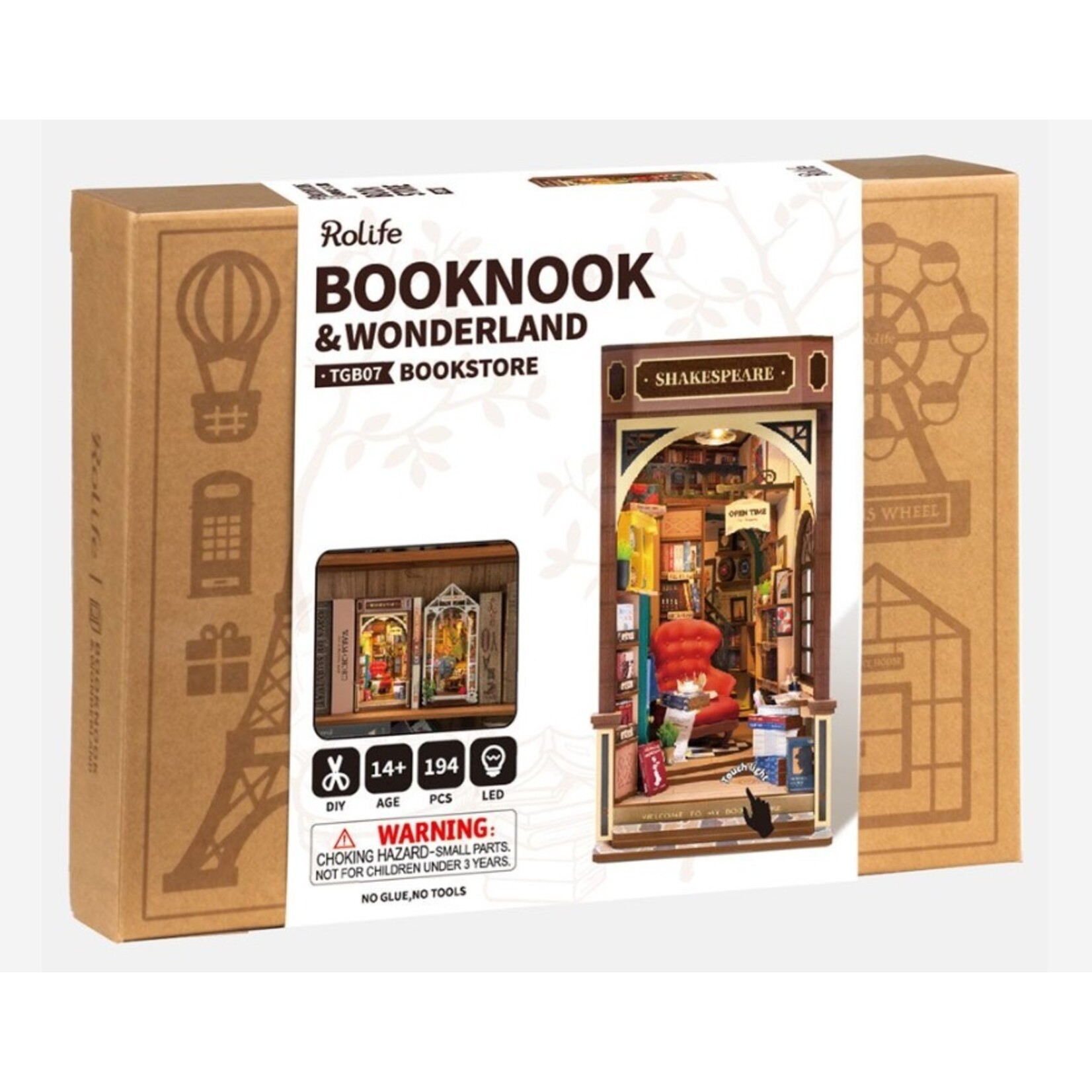 Robotime Bookstore Book Nook & Wonderland