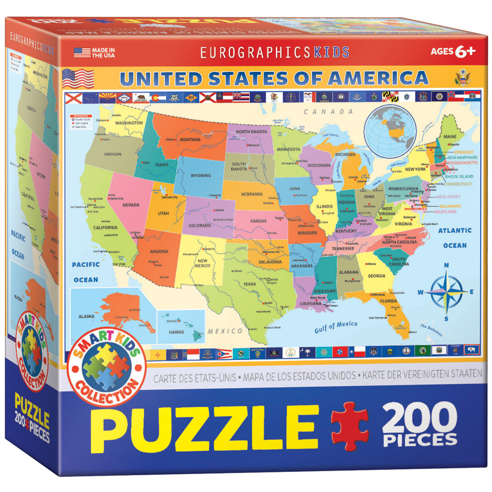 EuroGraphics Puzzles Map of the US 200pc