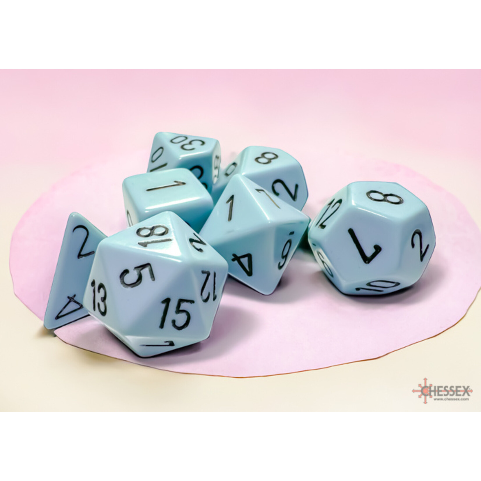 Chessex 25466 Pastel Blue with Black 7-Set