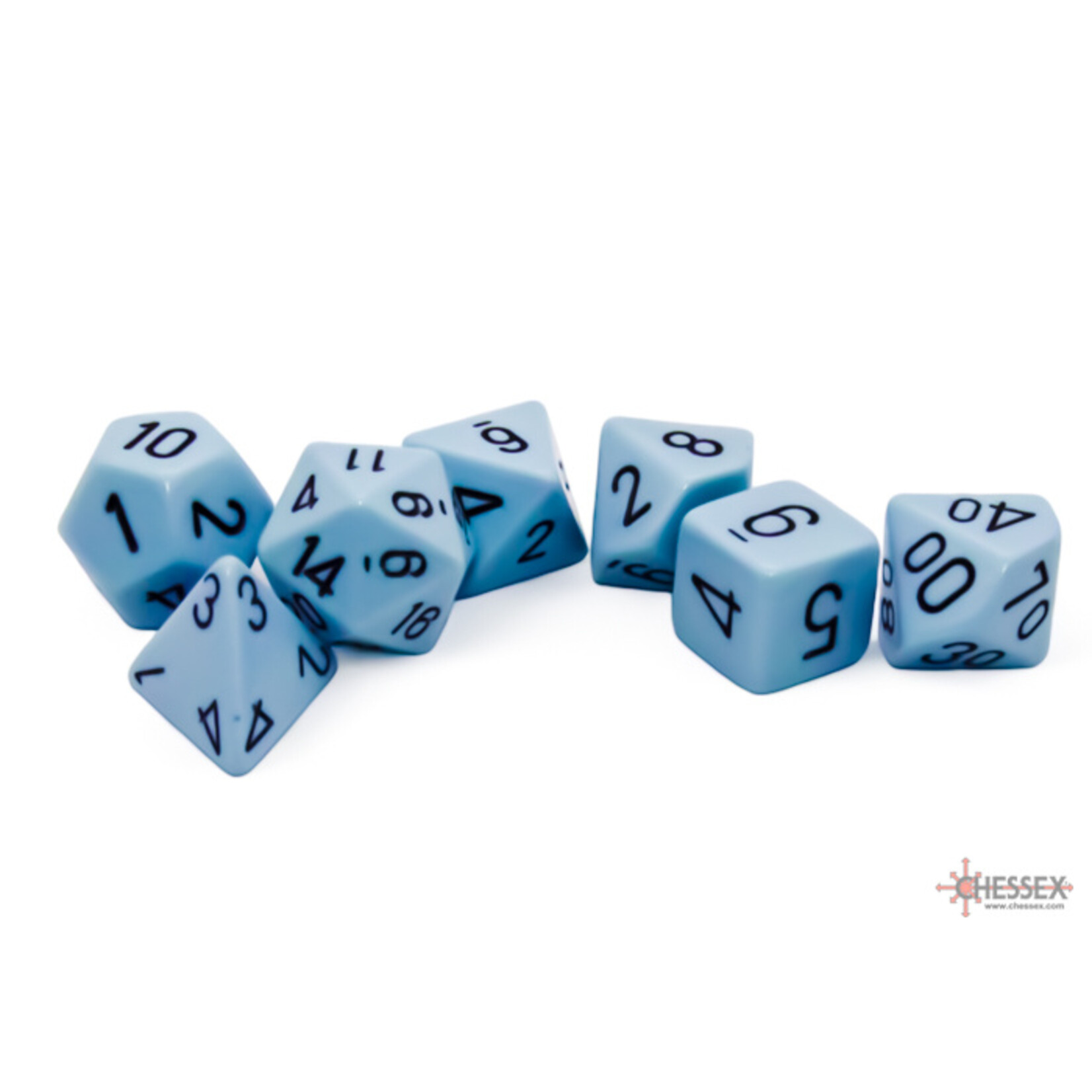 Chessex 25466 Pastel Blue with Black 7-Set