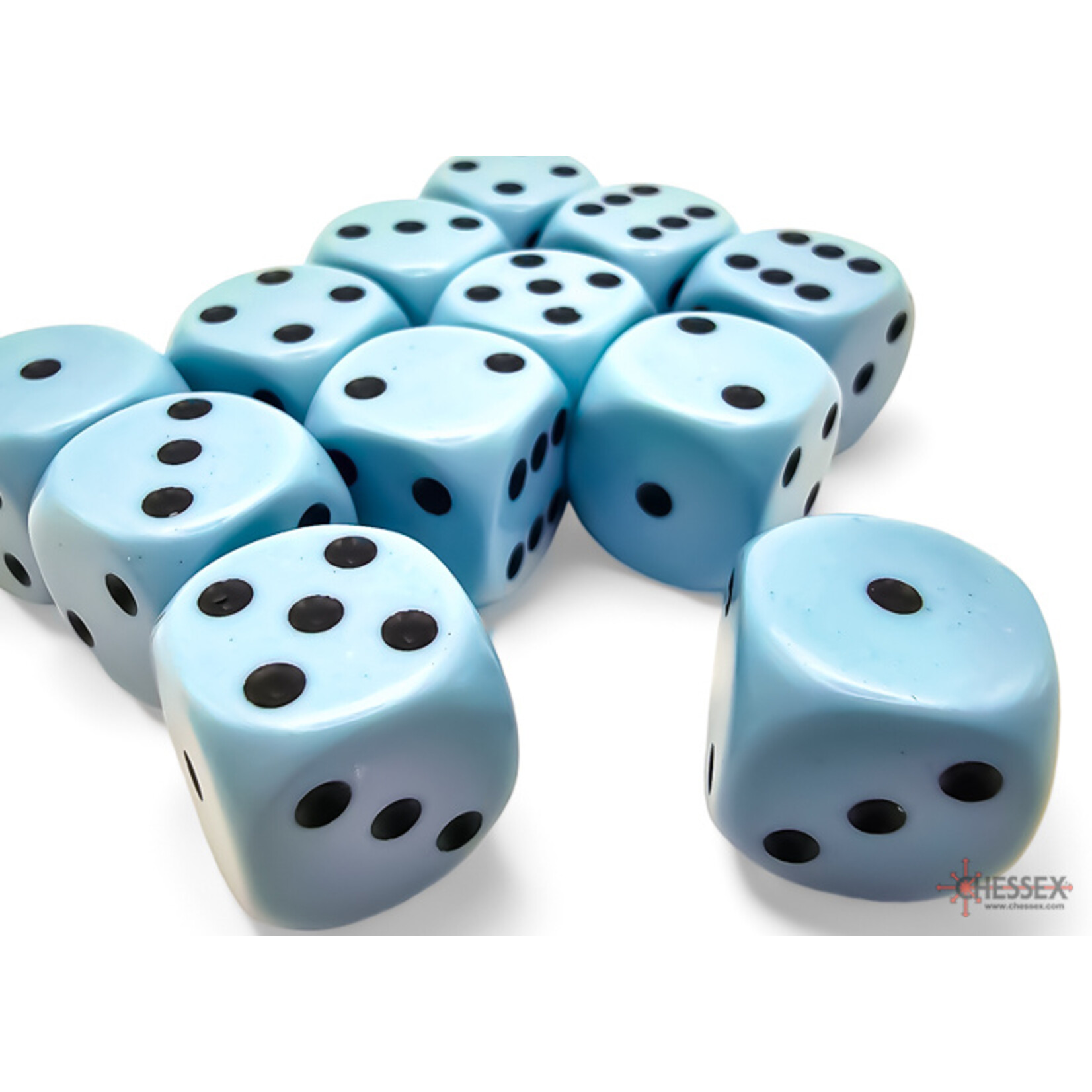 Chessex 25666 Pastel Blue with Black 16mm D6 Set