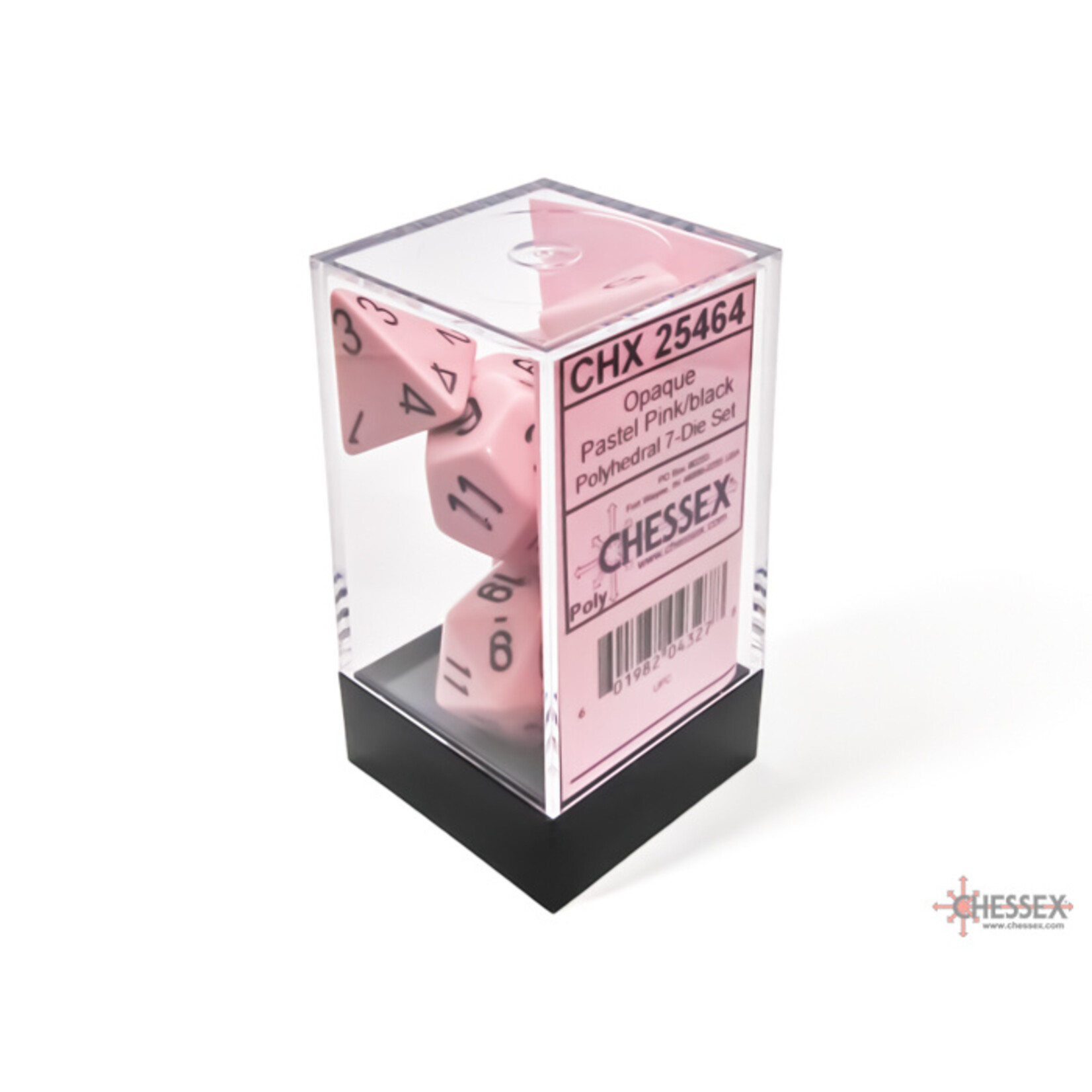 Chessex 25464 Pastel Pink with Black 7-Set