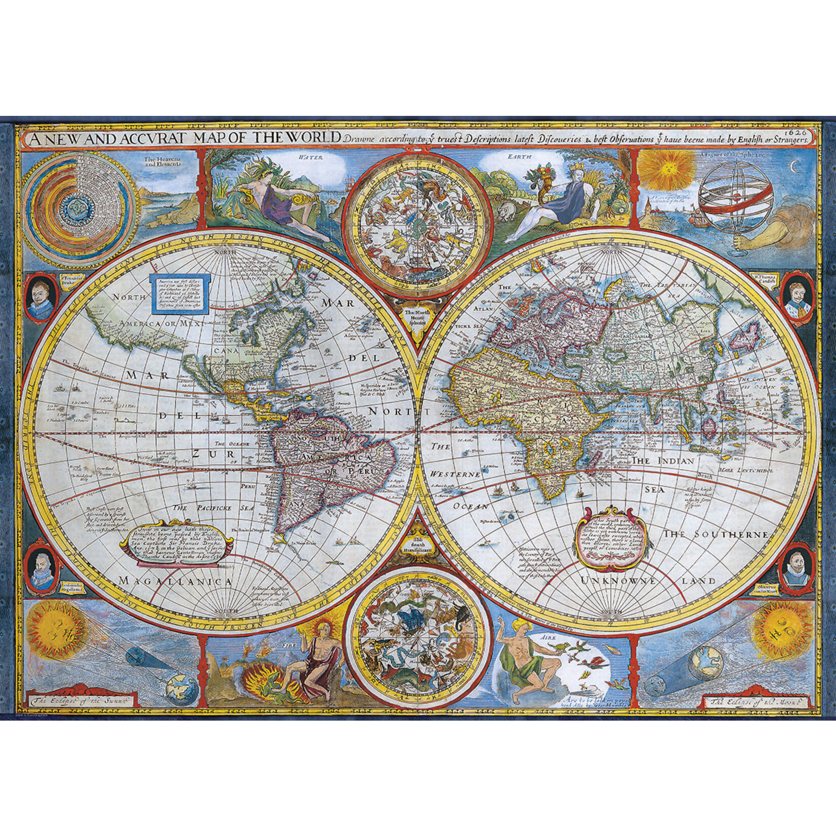 EuroGraphics Puzzles Antique World Map 1000pc