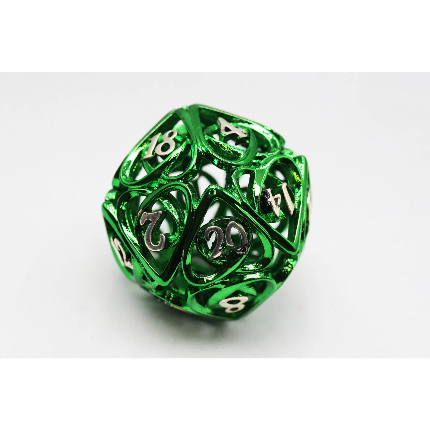 Foam Brain Games Hollow Hearts: Green - Metal RPG Dice Set