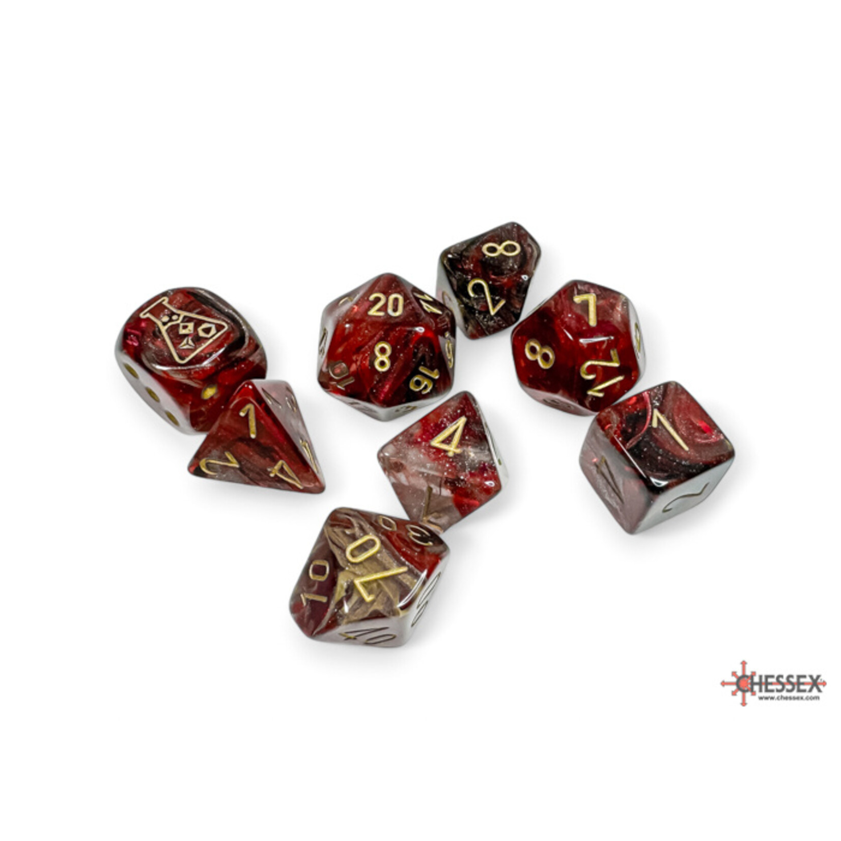 Chessex 30064 Lab Dice Borealis: Cosmos with Gold 7-Die Set