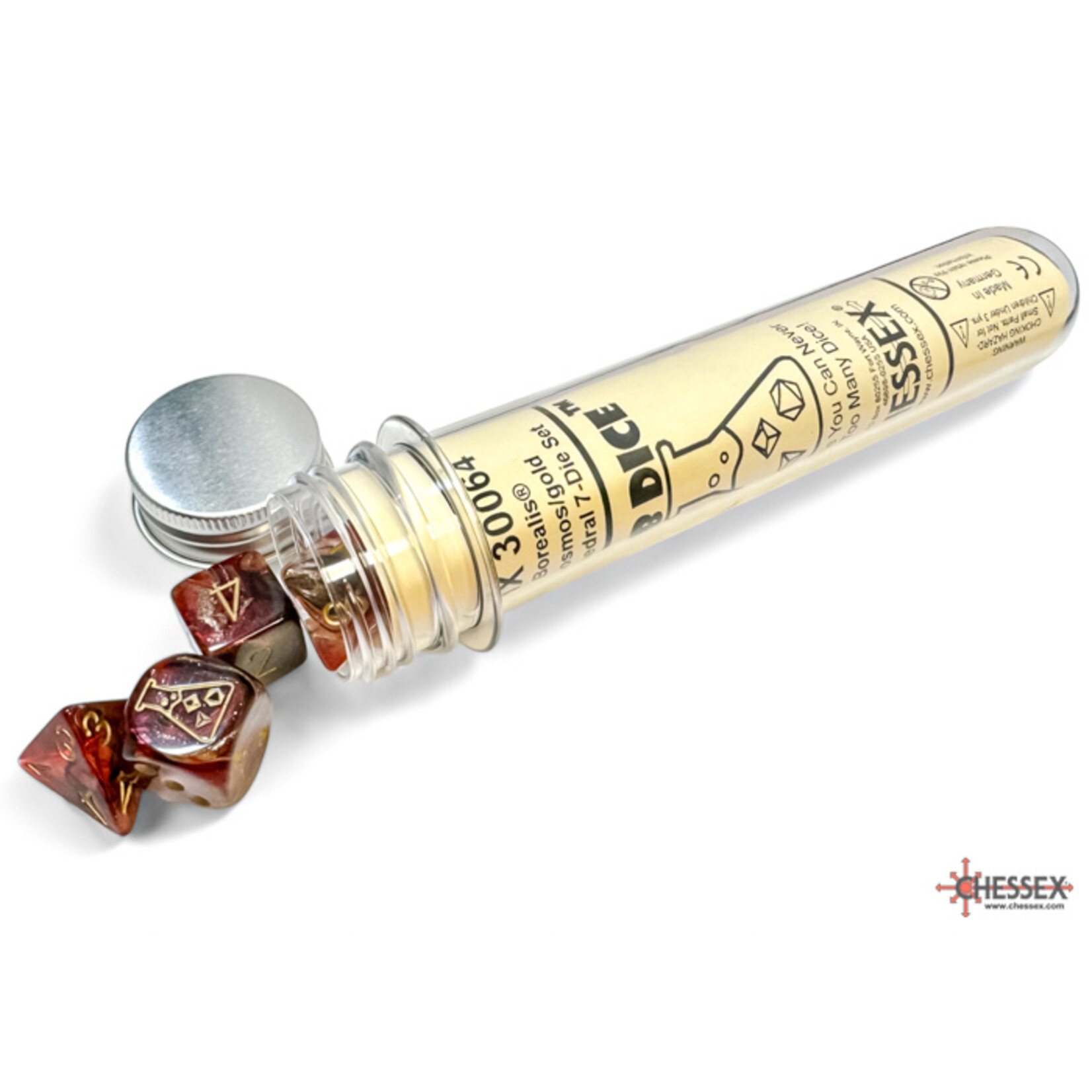 Chessex 30064 Lab Dice Borealis: Cosmos with Gold 7-Die Set