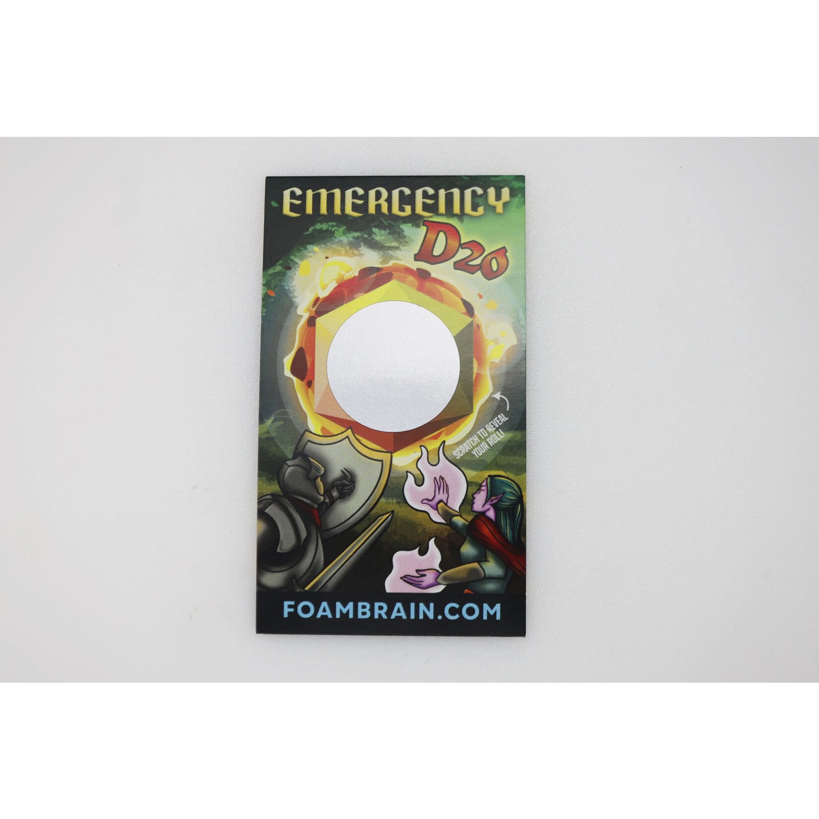 Foam Brain Games Emergency D20 Scratch Off Cards (One Pack of 10 Cards)