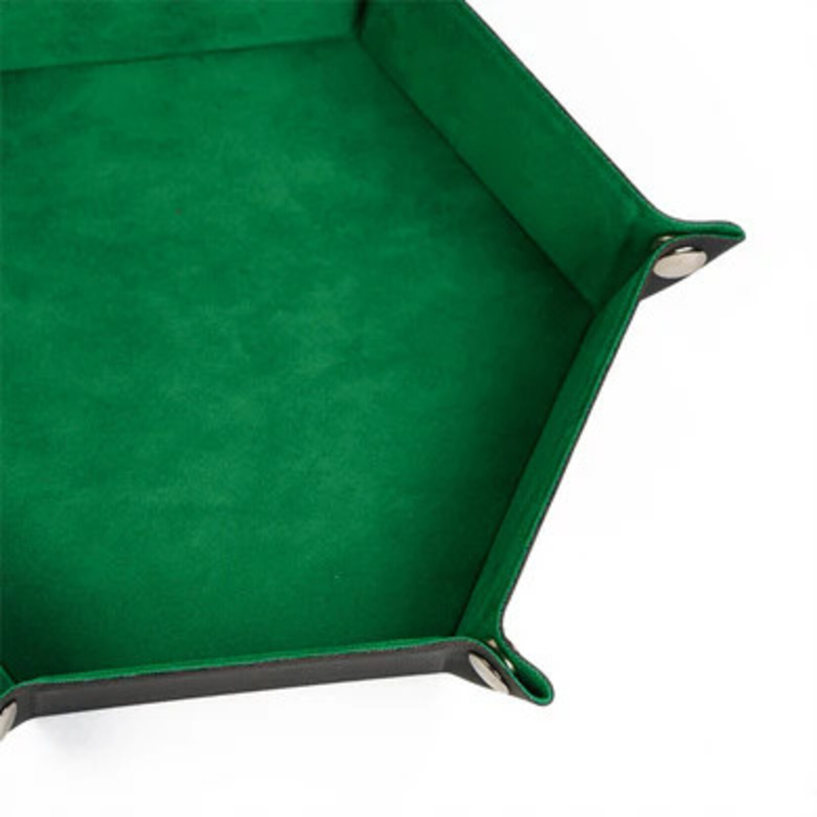 Foam Brain Games Leatherette & Velvet Dice Tray: Emerald Green Hex