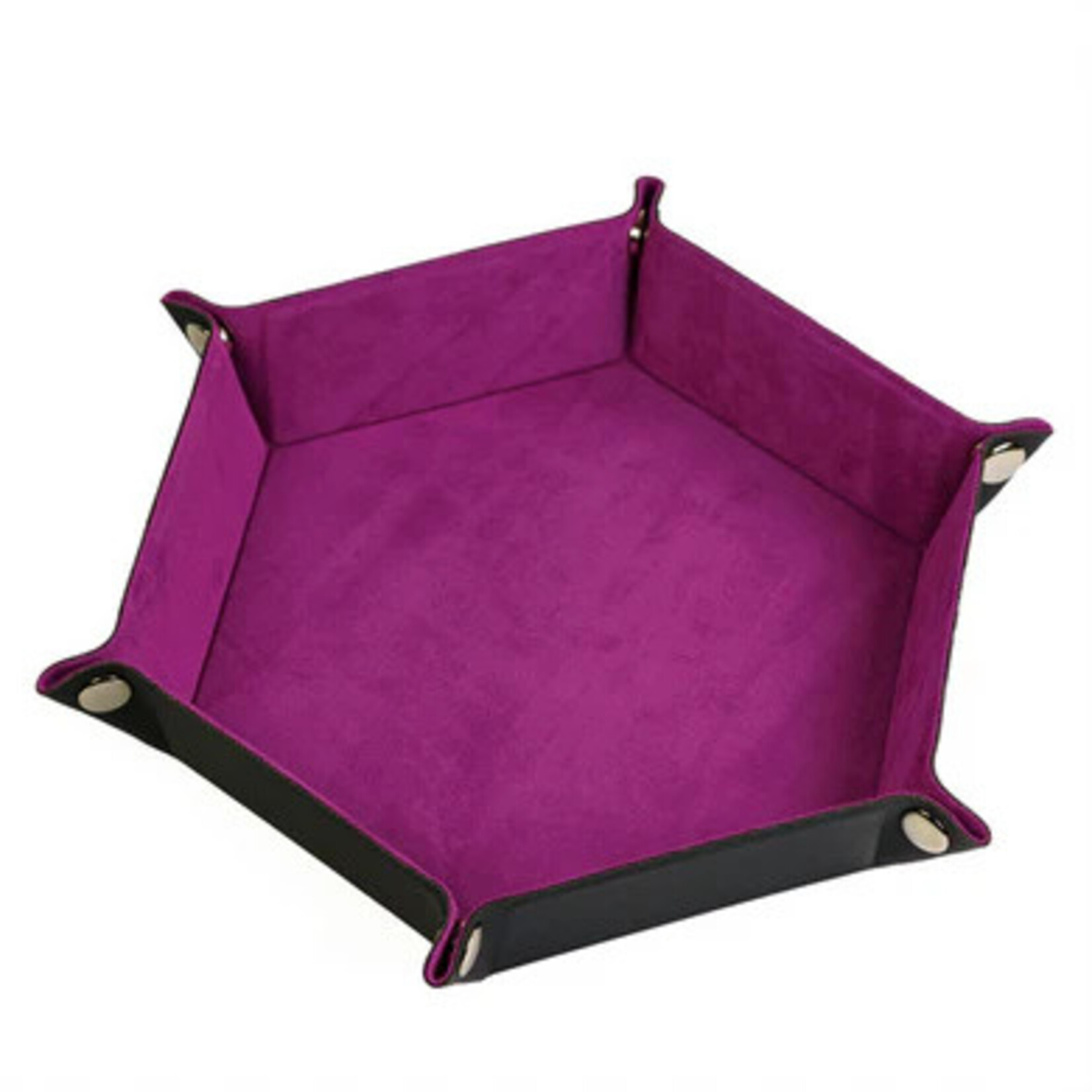 Foam Brain Games Leatherette & Velvet Dice Tray: Magenta Hex