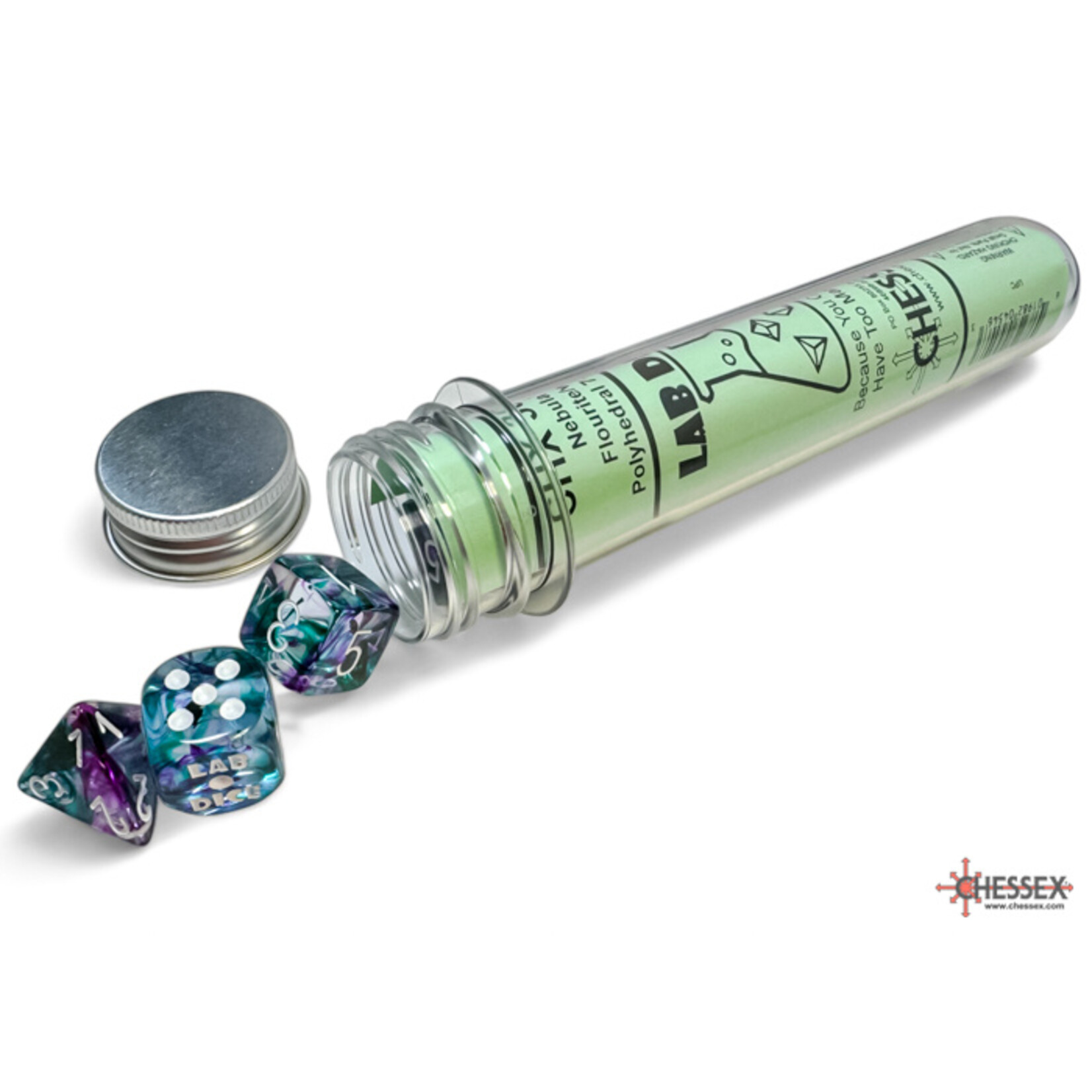 Chessex 30068 Lab Dice Nebula Fluorite with White 8-Set