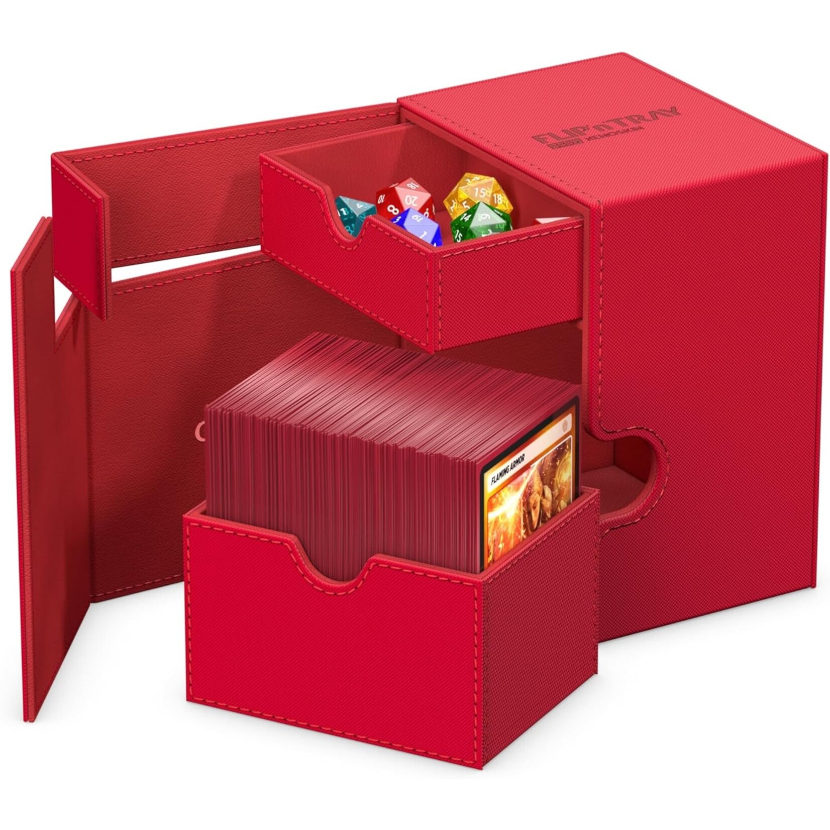 Ultimate Guard Flip'n'Tray Monocolor Red Deck Case 133+