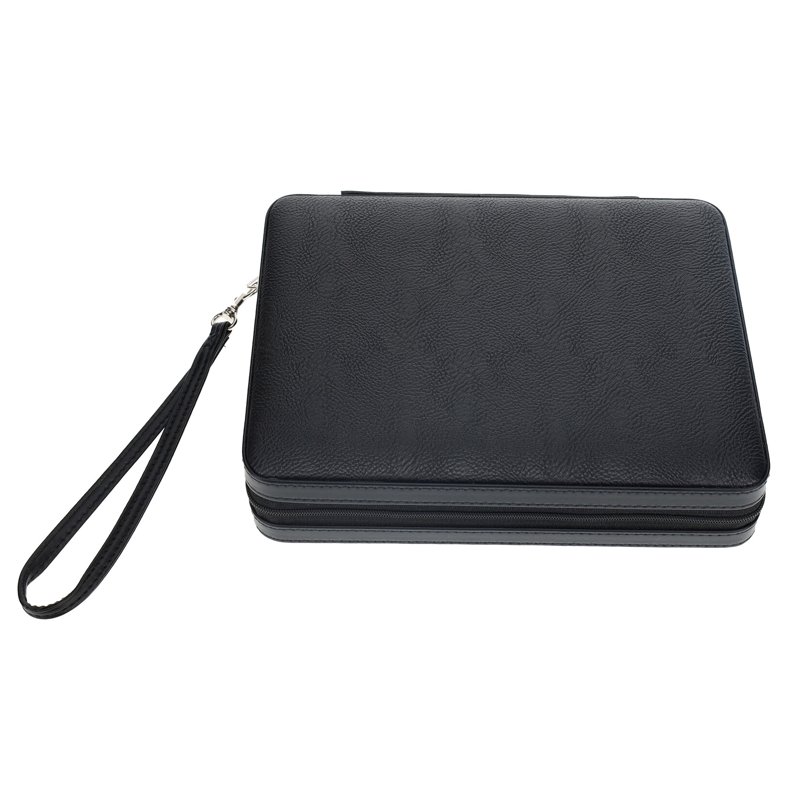 Wood Expressions Magnetic Travel Backgammon Black Leatherette & carry strap