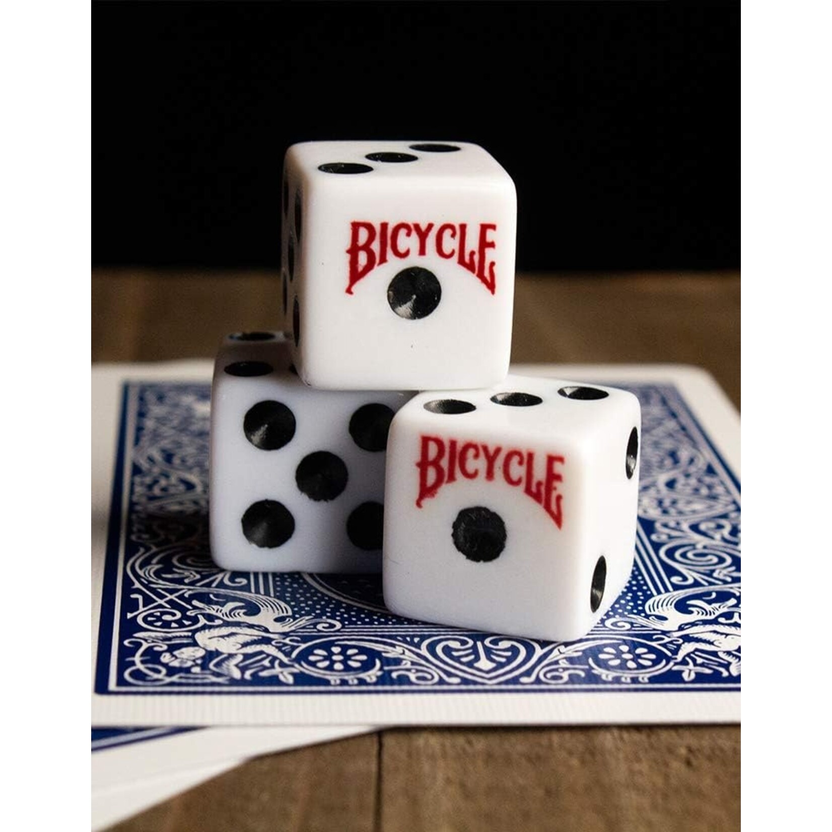 Bicycle D6 Opaque White with Black set of 5