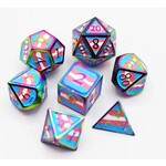 Foam Brain Games Transgender Pride Flag - RPG Metal Dice 7-Set