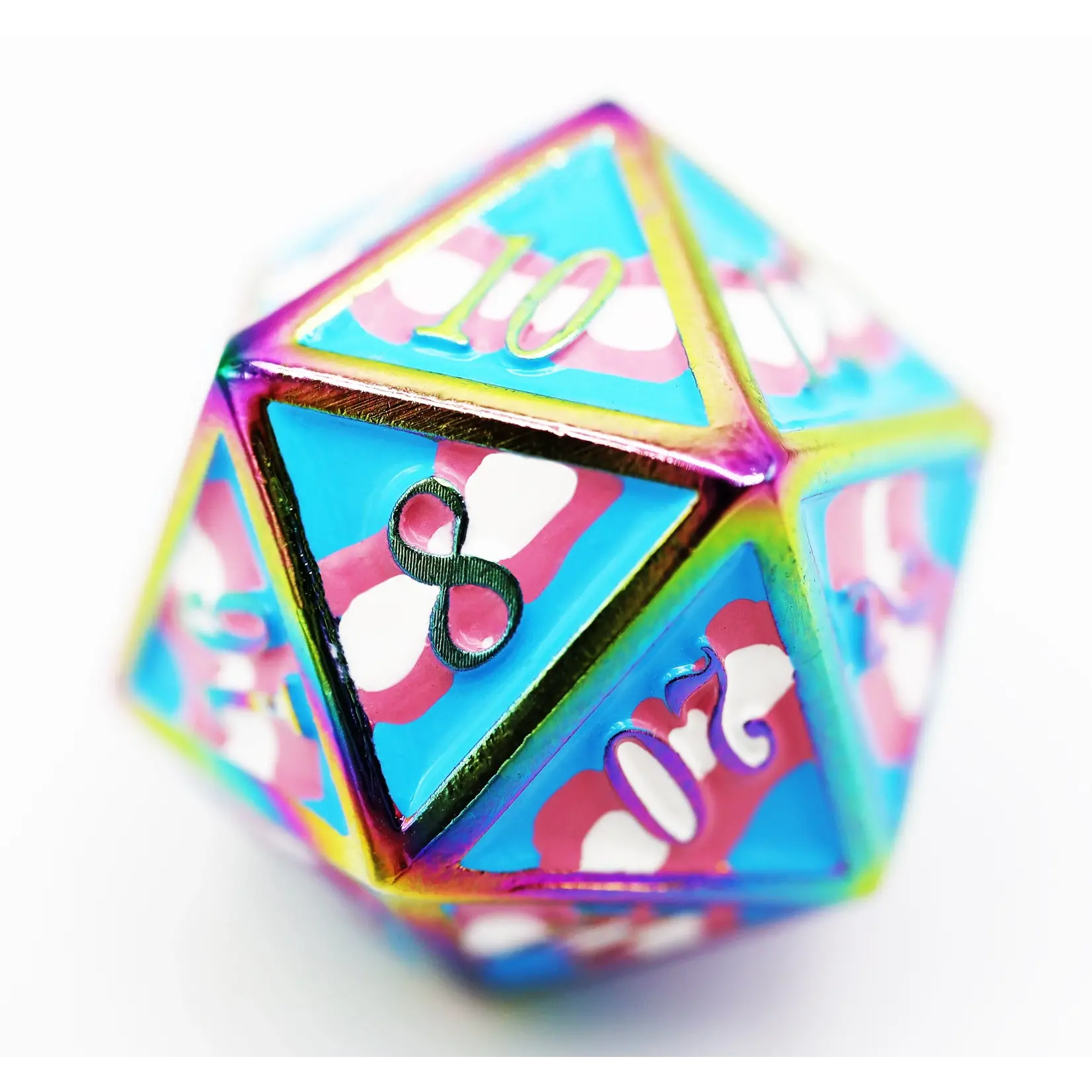 Foam Brain Games Transgender Pride Flag - RPG Metal Dice 7-Set