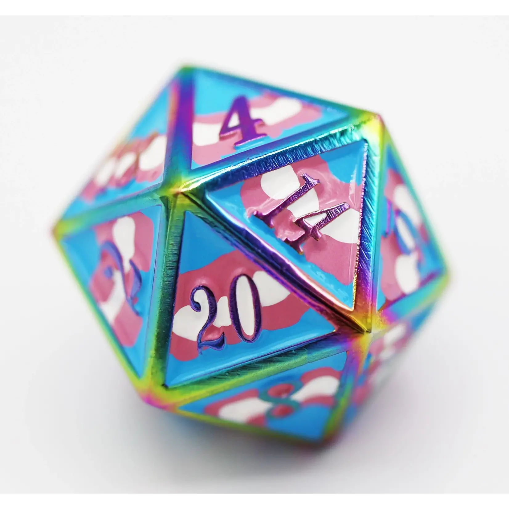 Foam Brain Games Transgender Pride Flag - RPG Metal Dice 7-Set