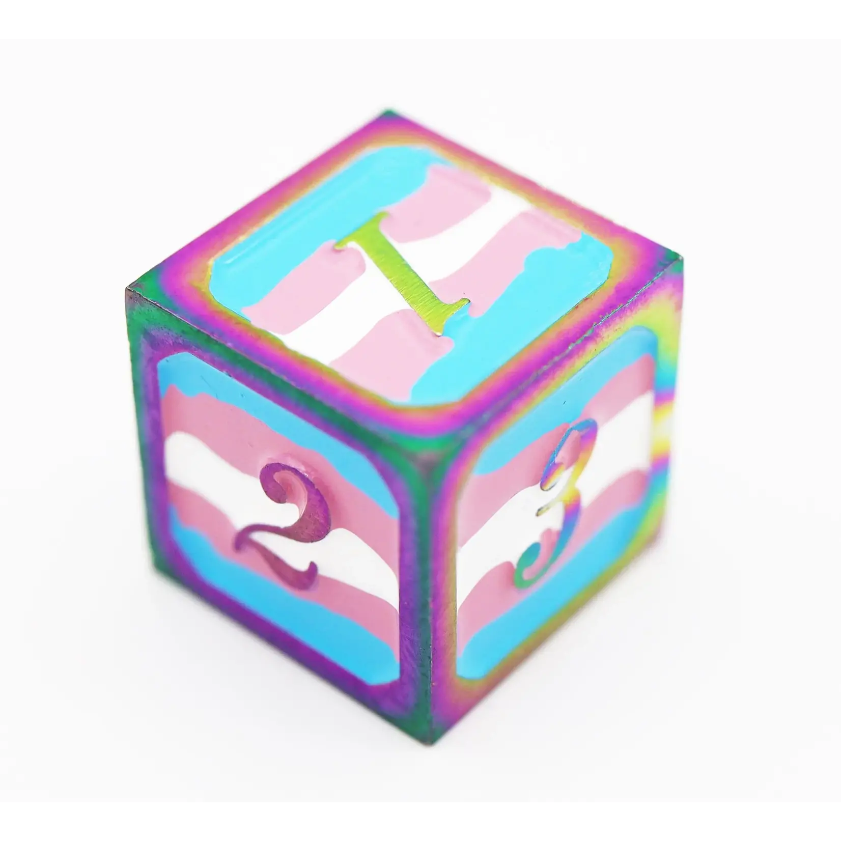 Foam Brain Games Transgender Pride Flag - RPG Metal Dice 7-Set