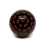 Foam Brain Games 100 Sided Die - Black Opaque with Red D100
