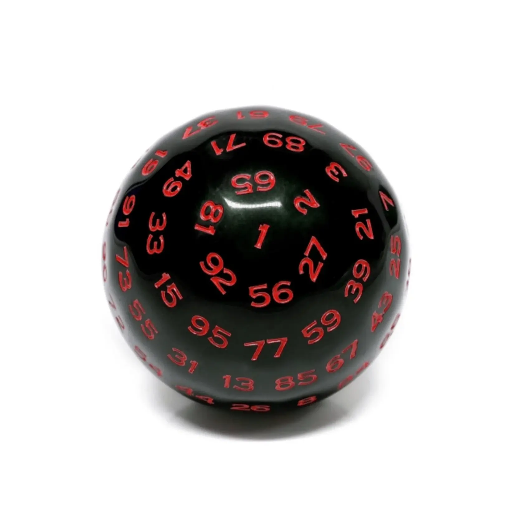 Foam Brain Games 100 Sided Die - Black Opaque with Red D100