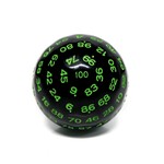 Foam Brain Games 100 Sided Die - Black Opaque with Green D100