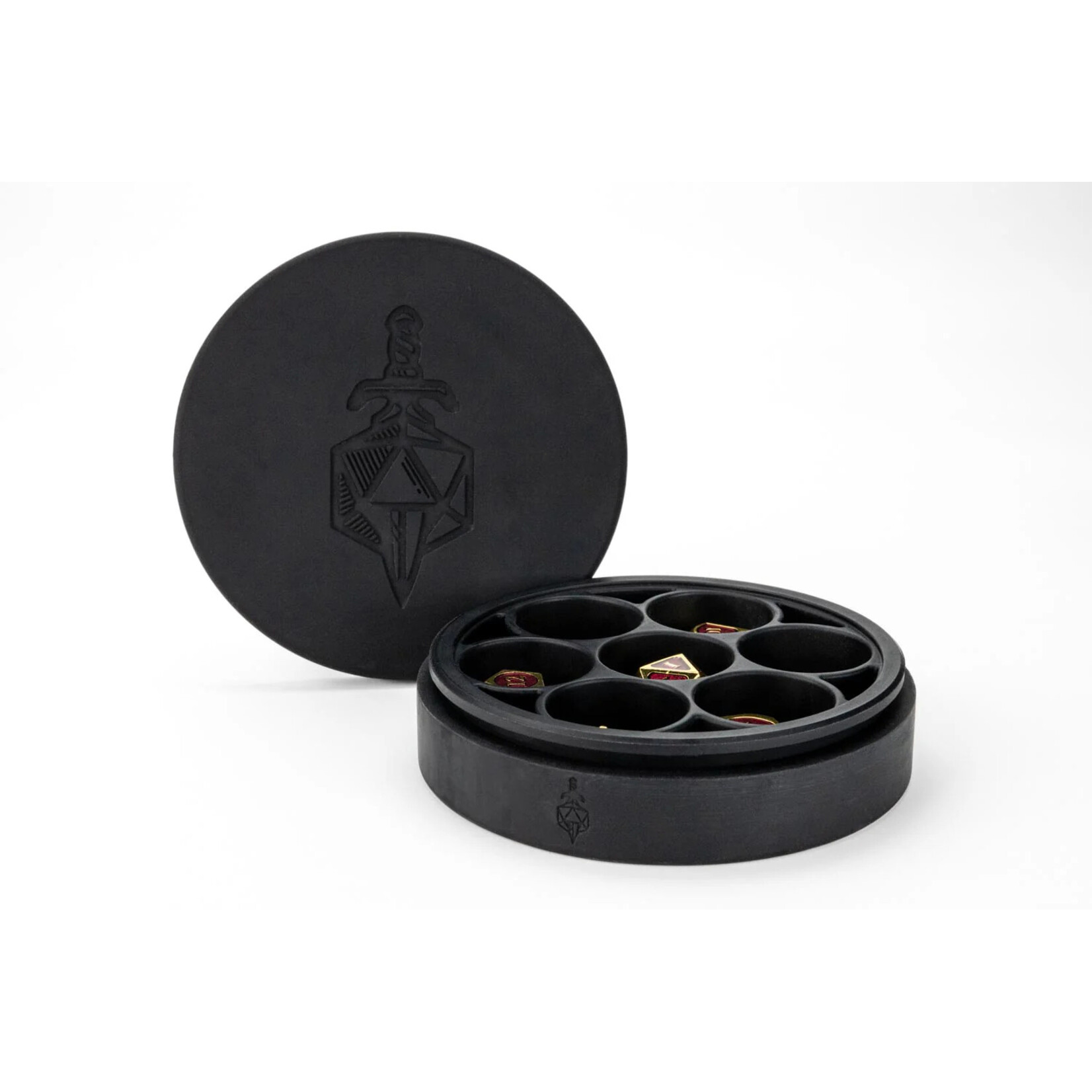 Fanroll by Metallic Dice Games Silicone Round Dice Case: Black