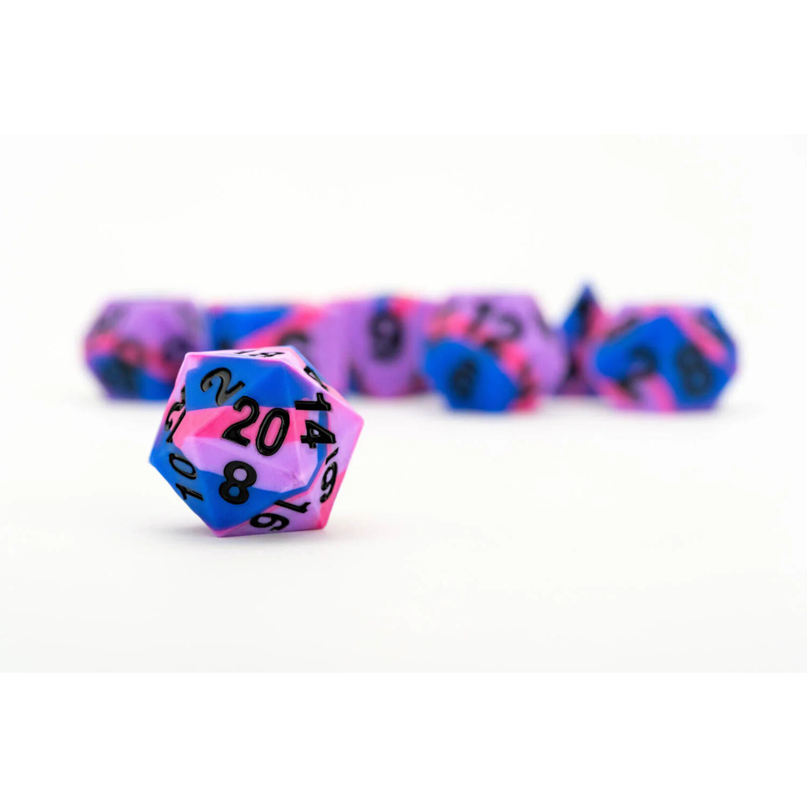 Fanroll by Metallic Dice Games 7502 Sharp Edge Silicone Rubber Dice Set: Bisexual Pride