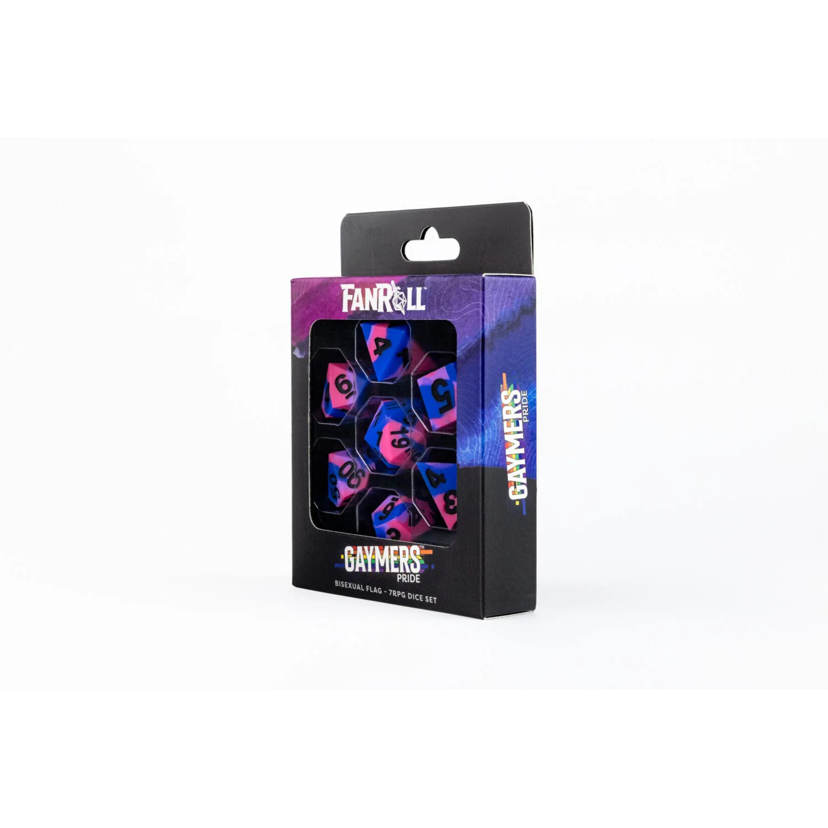 Fanroll by Metallic Dice Games 7502 Sharp Edge Silicone Rubber Dice Set: Bisexual Pride