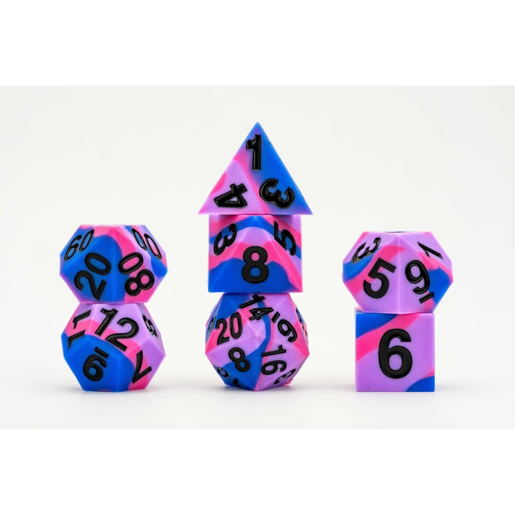 Fanroll by Metallic Dice Games 7502 Sharp Edge Silicone Rubber Dice Set: Bisexual Pride