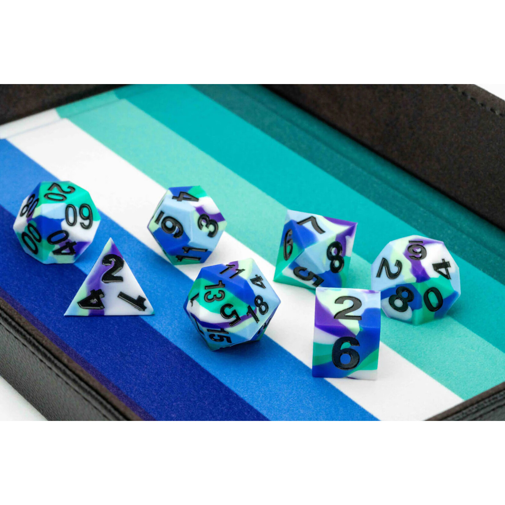 Fanroll by Metallic Dice Games 7503 Sharp Edge Silicone Rubber Dice Set: Gay Men Pride