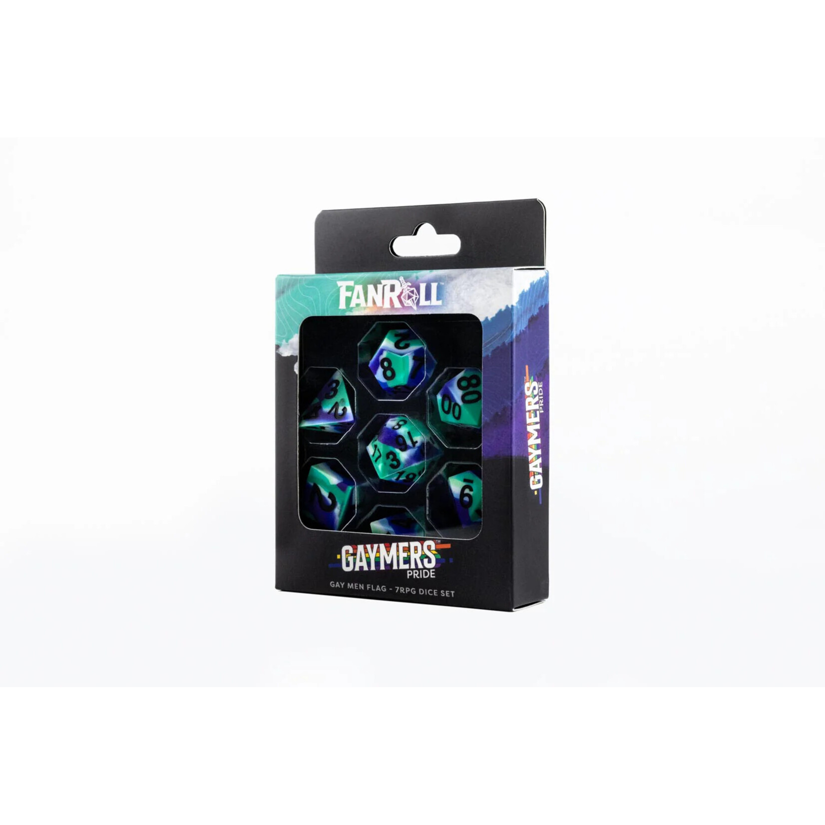 Fanroll by Metallic Dice Games 7503 Sharp Edge Silicone Rubber Dice Set: Gay Men Pride