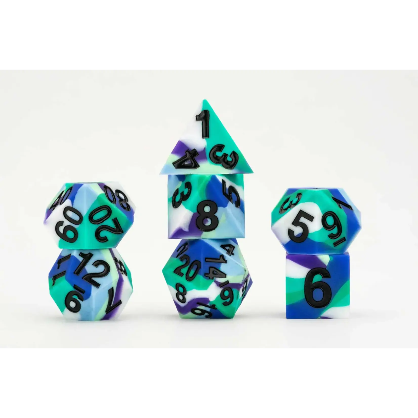 Fanroll by Metallic Dice Games 7503 Sharp Edge Silicone Rubber Dice Set: Gay Men Pride