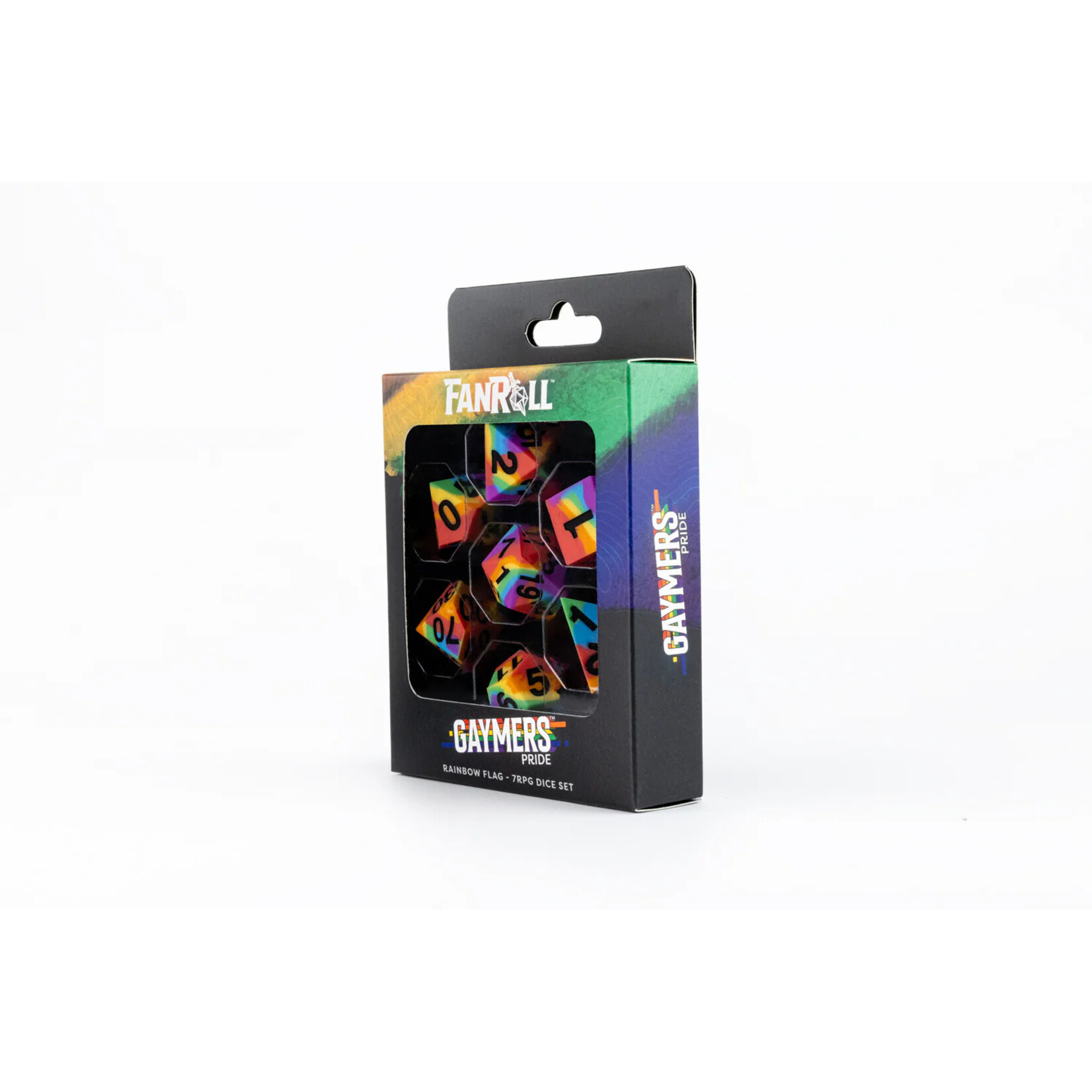 Fanroll by Metallic Dice Games 7508 Sharp Edge Silicone Rubber Dice Set: Rainbow Flag